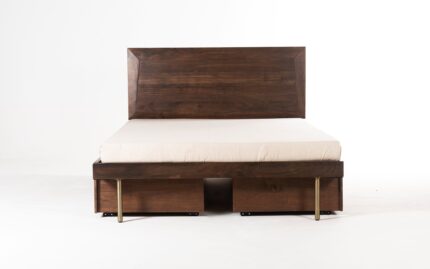 Acme Solid Wood King Size & Queen Size Beds With 2 Drawers In Provincial Teak Finish For Bedroom Furniture